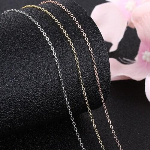 100% 925 Sterling Silver Necklace Rose Gold O-chain Gold Necklace For Women Pure Silver Jewelry 2020 Size 40+5CM