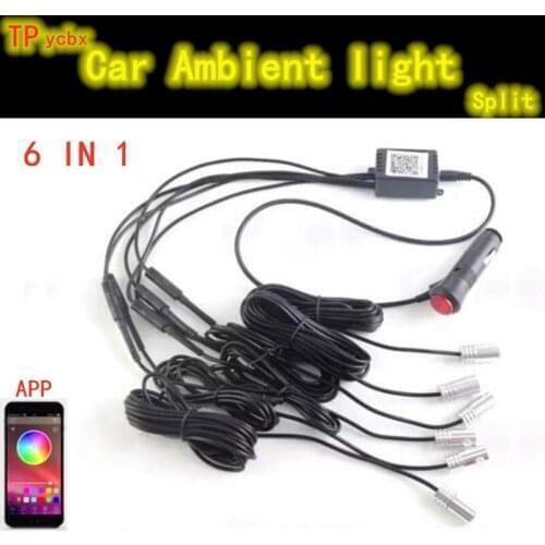 1set Voice Sound Active RGB LED Car Interior Light Multicolor EL Neon Strip Light remote control Atmosphere Light 8m 12V TPYCBX
