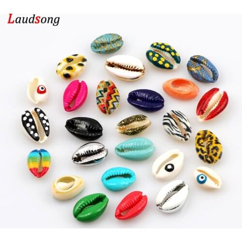 10Pcs DIY Sea Shell Cowrie Charm Beads 15-20mm Beach Seashell Beads for Jewelry Women Sea Shells Earrings Bracelet Necklace