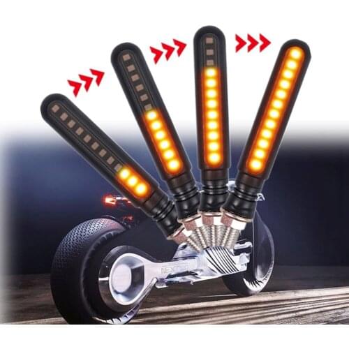2PCS Motorcycle Turn Signal Light Sequential Flowing Water 24 LED Indicator Lamp clignotant moto led turn signal Universal