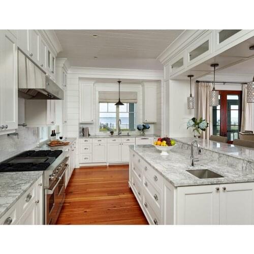 2019 discount solid wood kitchen cabinets customized made traditional wood cabinets white color with island cabinet S1606166