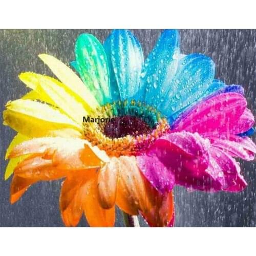 2020 New5D Full Diamond Diamond Painting Seven-color Flower Stickers Diamond Masonry Living Room Cross Stitch Diamond Embroidery