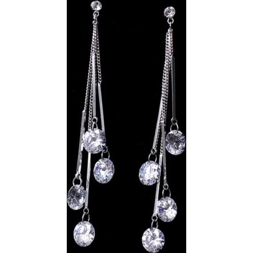 2021 NEW 925 silver Jewelry Authentic Austria teardrop shaped Tassel Earrings crystal from Swarovskis Ladies Fashion Earrings