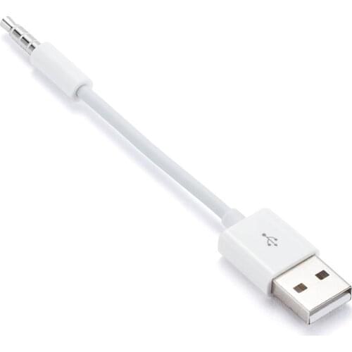 3.5mm Jack to USB 2.0 Data Sync Charger Transfer Audio Adapter Cable cord for Apple iPod Shuffle 3rd 4th 5th 6th Dropshipping