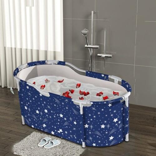 Large Bathtub Adult Bath Tub Barrel Sweat Steaming Bathtub Plastic Folding Thicken Bathtub Home Sauna 120cm