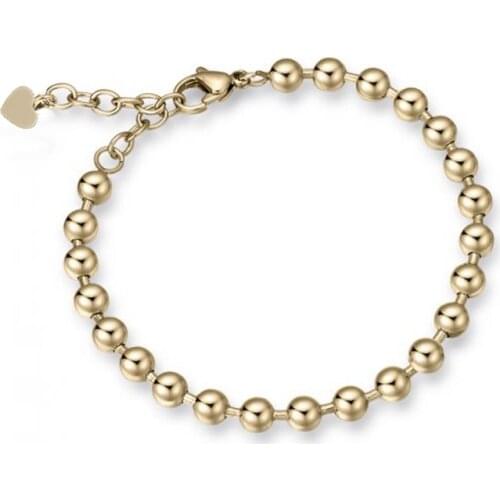 Runda 2020 Gold Beaded Chain Bracelet for Women Stainless Steel Charms Bracelets Fashion Jewellery