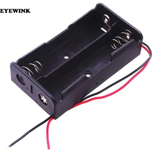 18650 Battery Case Storage Box Case Plastic Holder With Wire Leads for 2 x 18650 Batteries Soldering