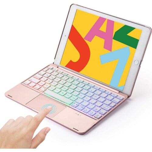 For New iPad 9.7 2017 2018/Pro 9.7/Air 1&2 Tablet Aluminum Backlight Wireless Bluetooth Hebrew Trackpad Keyboard Case Cover