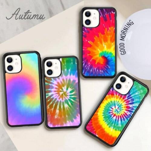 Colorful Tie Dye Phone Case for iPhone 11 12 Pro Max mini X XR XS SE 2020 5 6S 7 8 Plus Samsung Galaxy S8 S9 S10 Cover shell