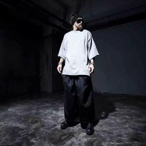 Round neck style fashion brand curly edge Yoshi short sleeve T-shirt for mens sweater dark Yamamoto loose sweater with original