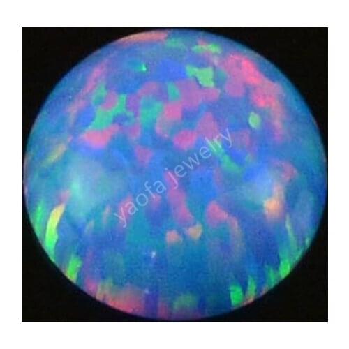 Loose opal stones 2mm-10mm round cabochon falt base OP74 multi cornflower lab created opal jewelry stone