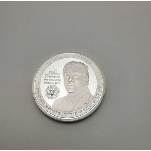 Dropshipping Donald Trump 2020 Silver Plated Coin Collectibles with Coin Holder USA President Original Coins Gifts for Man