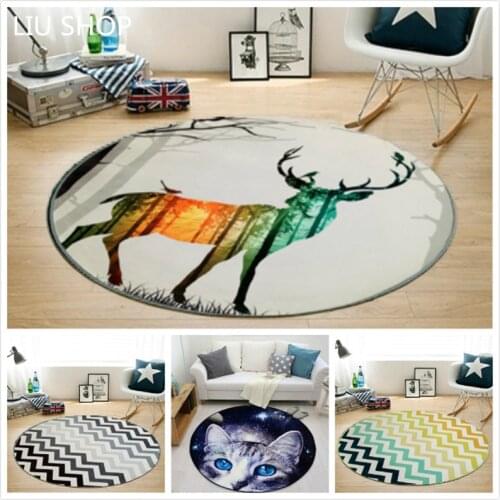 LIU moder Nordic carpet living room bedroom round RUG bed computer chair floor mat cartoon childrens play pad sofa tapetes yoga