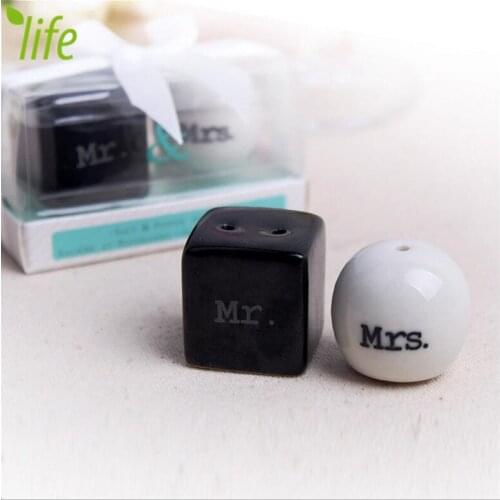 Kitchen Cooking Tool Mrs & Mr Style Ceramic Spice Tool Utility Pepper Sugar Shakers Wedding Gift 2 Pcs/set Free Shipping
