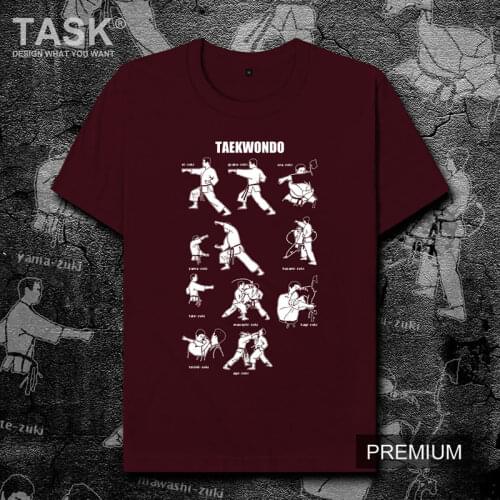 Taekwondo martial arts Sports Analysis Introduction Illustration 100% Cotton Short Sleeve T-shirt Mens Half Sleeve Harajuku 02