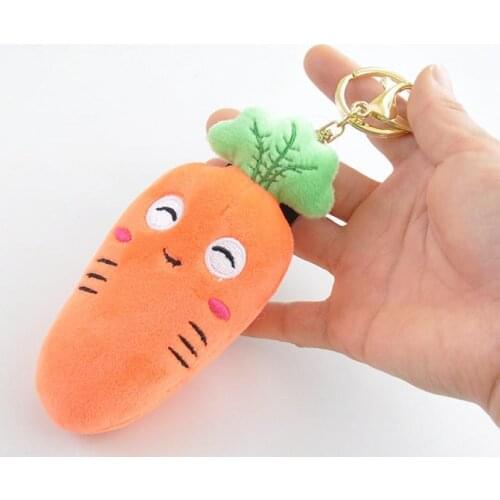 Soft Stuffed Plush Carrot Shape Keychain Keyring Bag Hanging Pendant Decor Toy Girl Birthday Gift