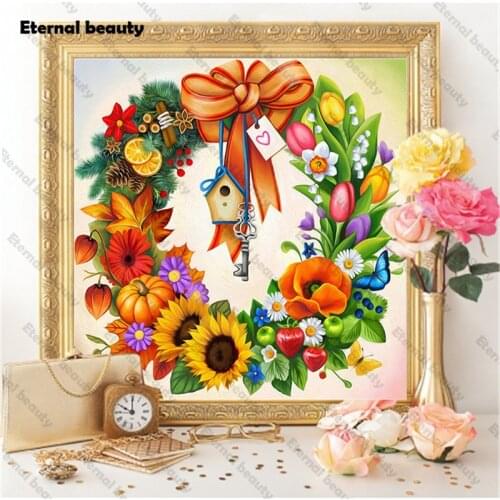 Festival Flowers Diamond Painting Full Drill Diamond Mosaic Full Embroidery Cross Stitch for Home Wall Art Pictures Decoration