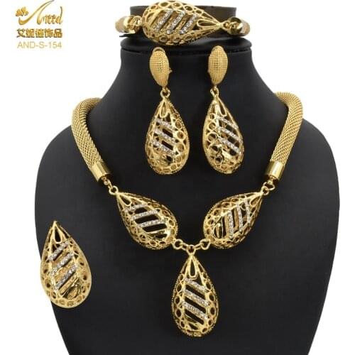 ANIID Indian Jewelry Set African Ethiopian Wedding Dubai Gold Jewelery For Women 24kNecklace Nigerian Pakistani Arabic Moroccan
