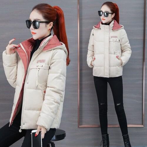 2020 New Winter Jacket Women Hooded Jacket Women Parka Cotton Padded Jacket Coat Female Letter Winter Parkas plus size S -4XL
