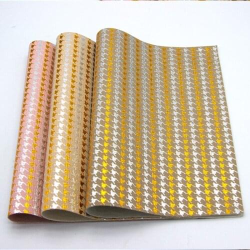Pattern Printed Metallic Embossed Bronzing PU Vinyl PVC Synthetic Leather Fabric Sheet for Making Shoe Upper/Bag/DIY Accessories