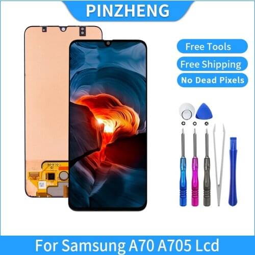 PINZHENG Original LCD For Samsung Galaxy A70 A705 A705F SM-A705MN A705DS OLED LCD Display Screen Digitizer Assembly Replacement