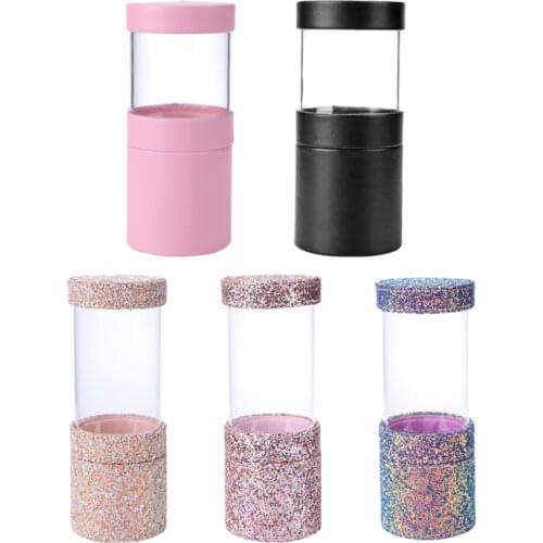 Portable Visible Makeup Brush Holder Simplicity Two Way Cut Double Clasp Travel Cosmetic Pens Storage Cup Case Box