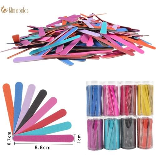 Colorful Disposable Mini Nail File 8.8cm Double Sided Emery Boards Manicure Pedicure Tools 240 Grit 80pcs Barreled Random Color
