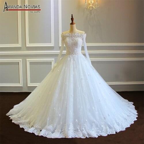 Robe de mariage 2019 full beading white wedding dress high quality