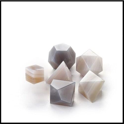 Grey Agate Gemstone Digital Creative Polyhedron High-quality Raw Materials Game Dice Decoration Holiday Gifts