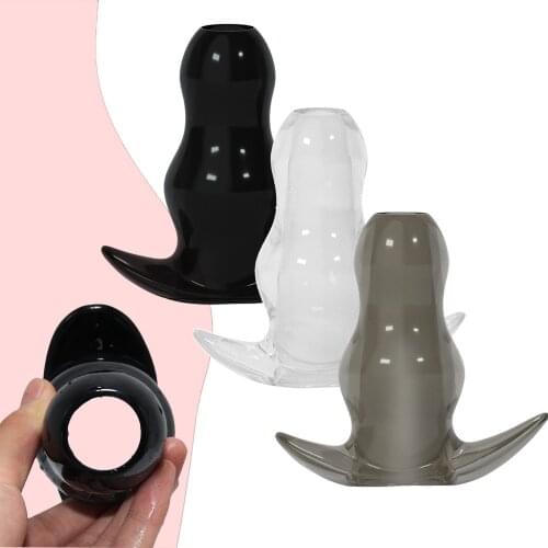 Silicone Hollow Anal Plug Sex Toys For Women Men Prostate Massager Butt Plug Anal Expanding Dilator Anus Enema Adult Sex Product