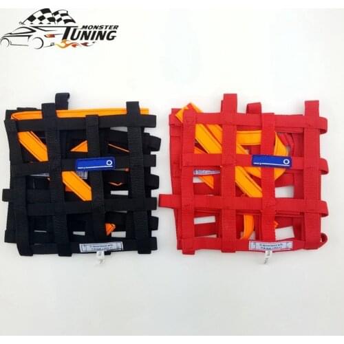 Tuning Monster 20"x17" Car Safety Window Net Racing Drifting Rally Car Window Net Protector Red Black