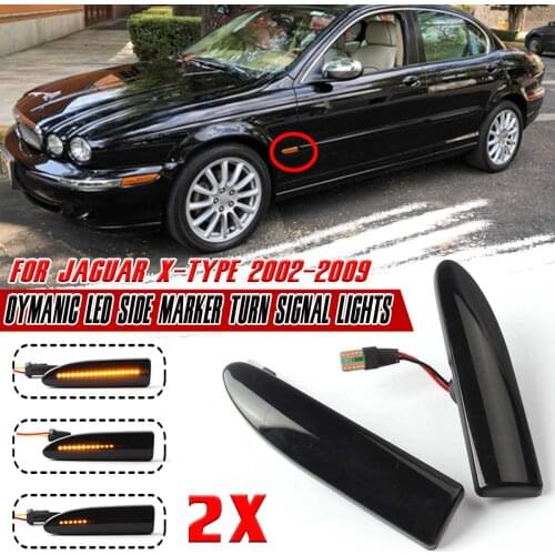 High Quality 2x LED Flowing Side Marker Light Side Reapeater Lights For JAGUAR X-TYPE 2002-2009 Turn Signal Bllinker Lamp