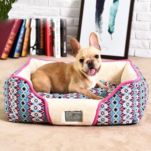 High Quality Classical Pet Mat Fashion Dog House Fleece Warm Kennel Plush Beds Plaid Mat for Cat Puppy Plus Size Large Dog Bed