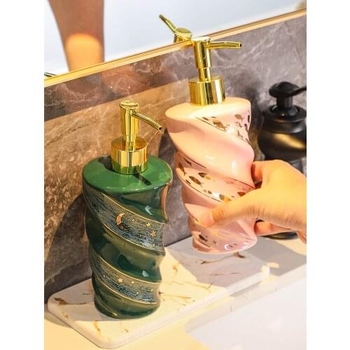 NEWYEARNEW Creative Ceramic Hand Washing Liquid Bottle Hotel Soap Dispenser Emulsion Bathroom Accessories Home Decoration