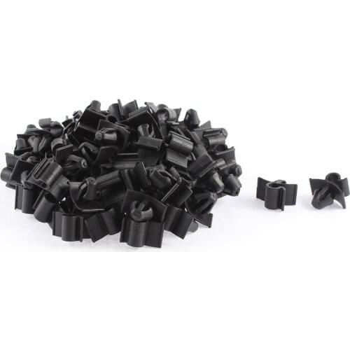 X Autohaux 82Pcs Black Plastic Bonnet Prop Support Rod Retainer Clip For Peugeot