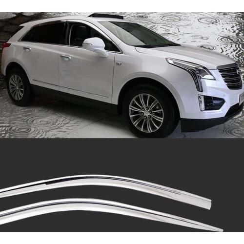 1 Set Brand New Chrome Side Vent Sun Shade Window Visors Rain Guard Deflectors For VW Teramont 2017-2018