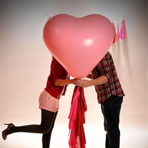 1pc 36inch Large Pink White Red Love Heart Shaped Latex Balloons for Wedding Birthday Party Valentines Day Decoration Supplies