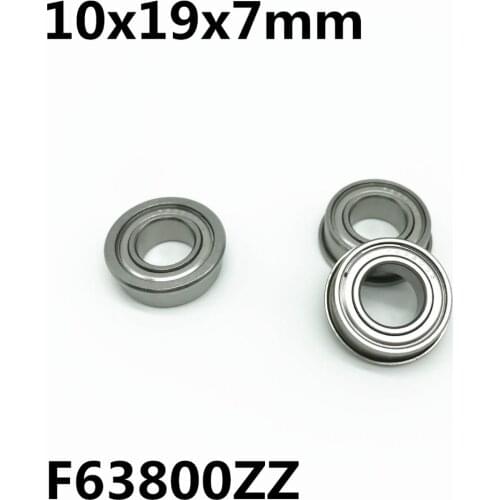 10Pcs F63800ZZ 10x19x7 mm Flange Bearings Deep Groove Ball Bearing High Quality F63800