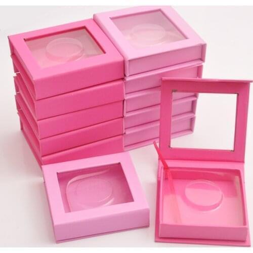 10pcs Wholesale Square False Eyelash Packaging Box Custom your Logo Fake 3d Mink eyelashes Boxes Faux Cils lash strip Case Empty