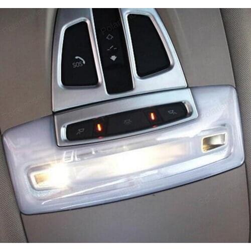 2Pcs ABS Chrome Interior car Roof Reading Lamp Light Cover Trim for BMW 1 Series 2012 -2016 3 4 series X5 X6 2015