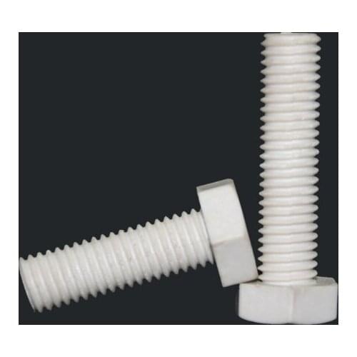 4pcs M8 M10 external hex screws hexagon socket bolts PPS plastic material white color insulated male screw 16mm-90mm length