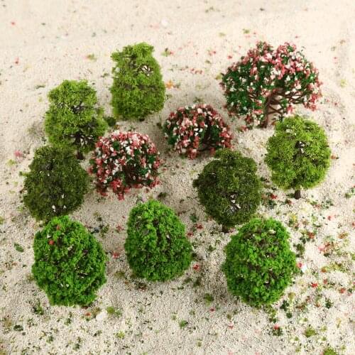 70pcs Plastic Model Trees HO Z TT Scale Layout Train Garden Park Buildings Diorama Building Landscape Accessories Toys for Kids