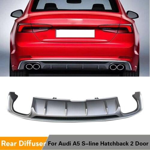 Car Rear Bumper Diffuser Lip Spoiler for Audi A5 S-line Hatchback 2 Door 2017 - 2019 Rear Lip Accessories Four Outlet