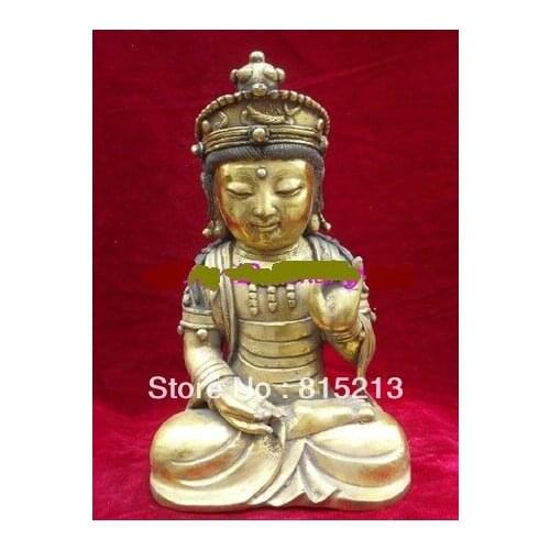 Bi00460 14 "Chinese gilt bronze Buddha Statues TangSeng