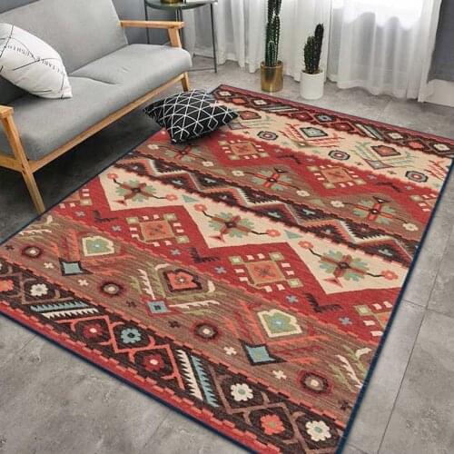 Bohemia Geometric Carpet for Living Room Modern Bedroom Area Rugs Balcony Mat Flannel Anti-slip Doormat Corridor Kitchen Rugs