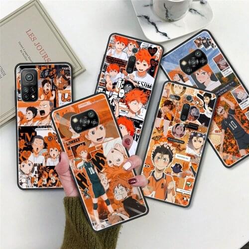 Haikyuu Volleyball Anime Tempered Glass Cover Case For Xiaomi Mi 11 9T 10T Pro Note 10 Lite Poco X3 NFC CC9E CC9 Phone Fundas