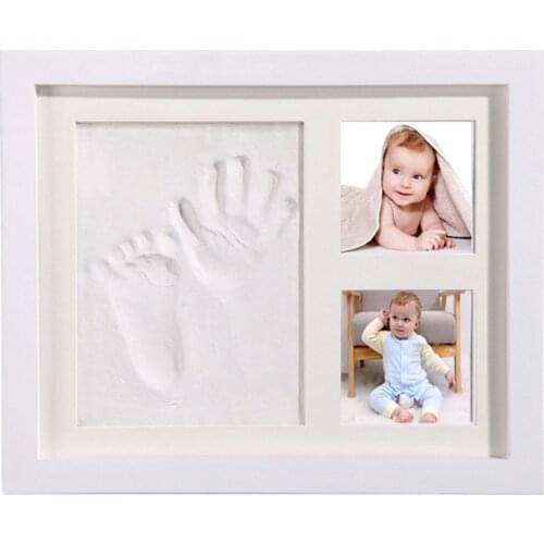 Baby Hand Foot Print Photo Frame Baby Photo Frame with Mold Clay Imprint Kit Baby Souvenirs Commemorate Kids Growing Memory Gift