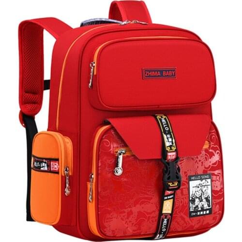 Kids High Capacity Orthopedic Backpacks New Children Waterproof Book Bags Chinese Style Retro School Bag For Boys Girls Student