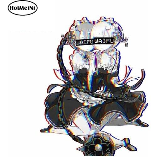 HotMeiNi 13cm x 7.6cm for Rem Ram Waifu Hyperdimension Neptunia Anime Surfboard Car Stickers Cartoon Windshield Laptop Decal