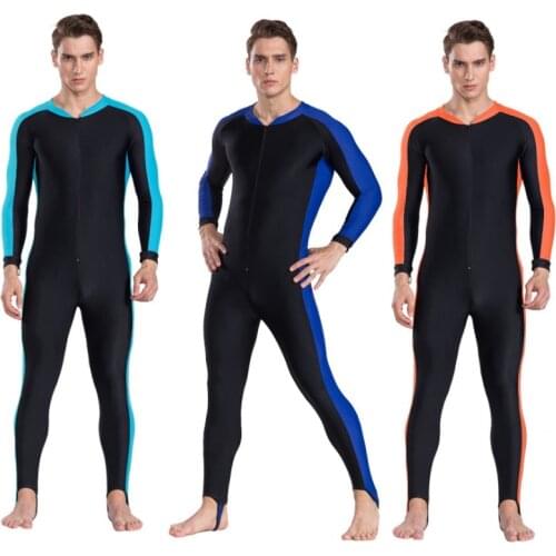 SBART Men Women One Piece Long Sleeve Lycra Diving Wetsuit for Swimming Surfing Rashguard Sunscreen Body Suit Plus Size Swimwear